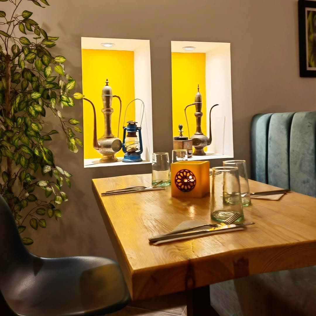 Mustard velvet & brass detail